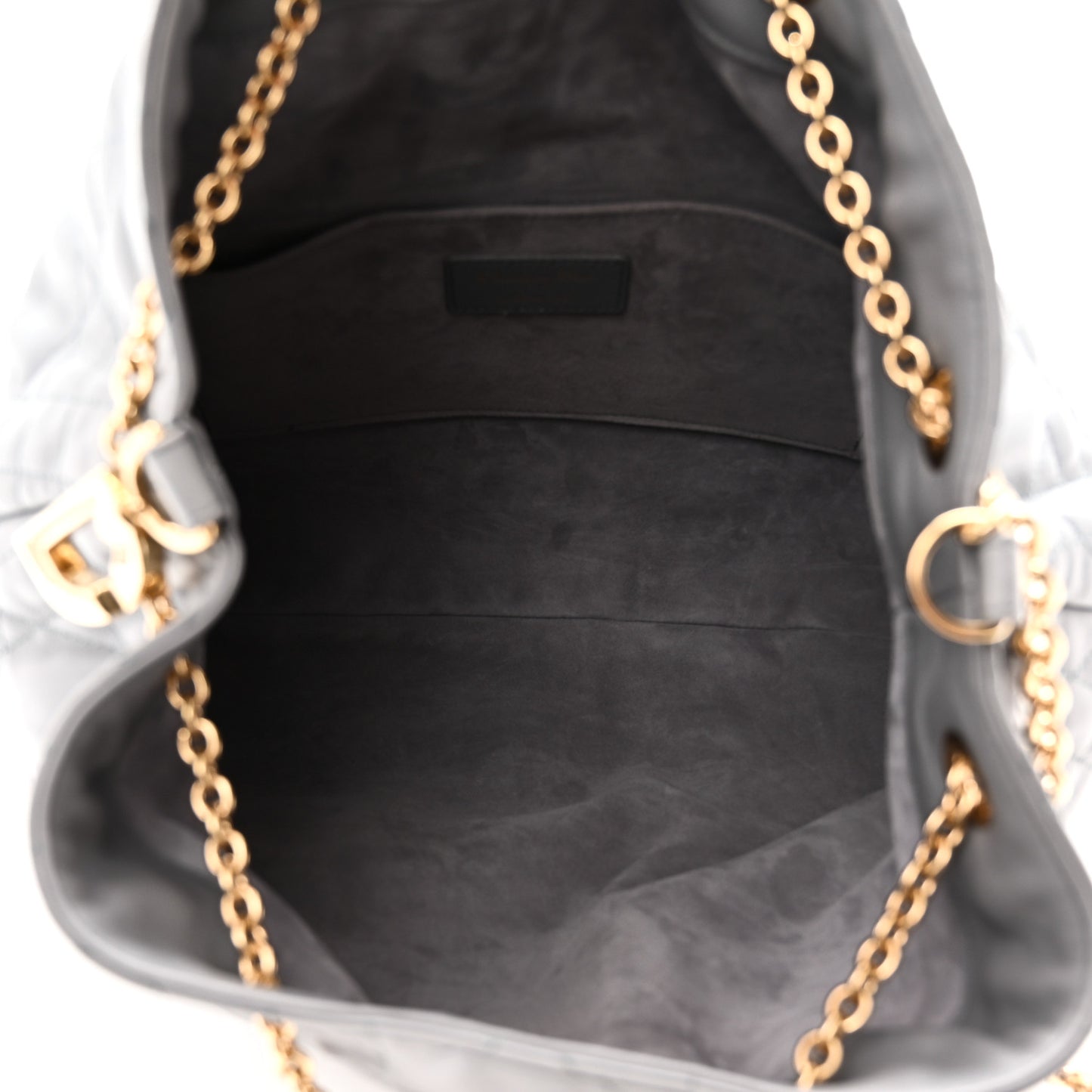 Lambskin Supple Macrocannage Ammi Bag Grey