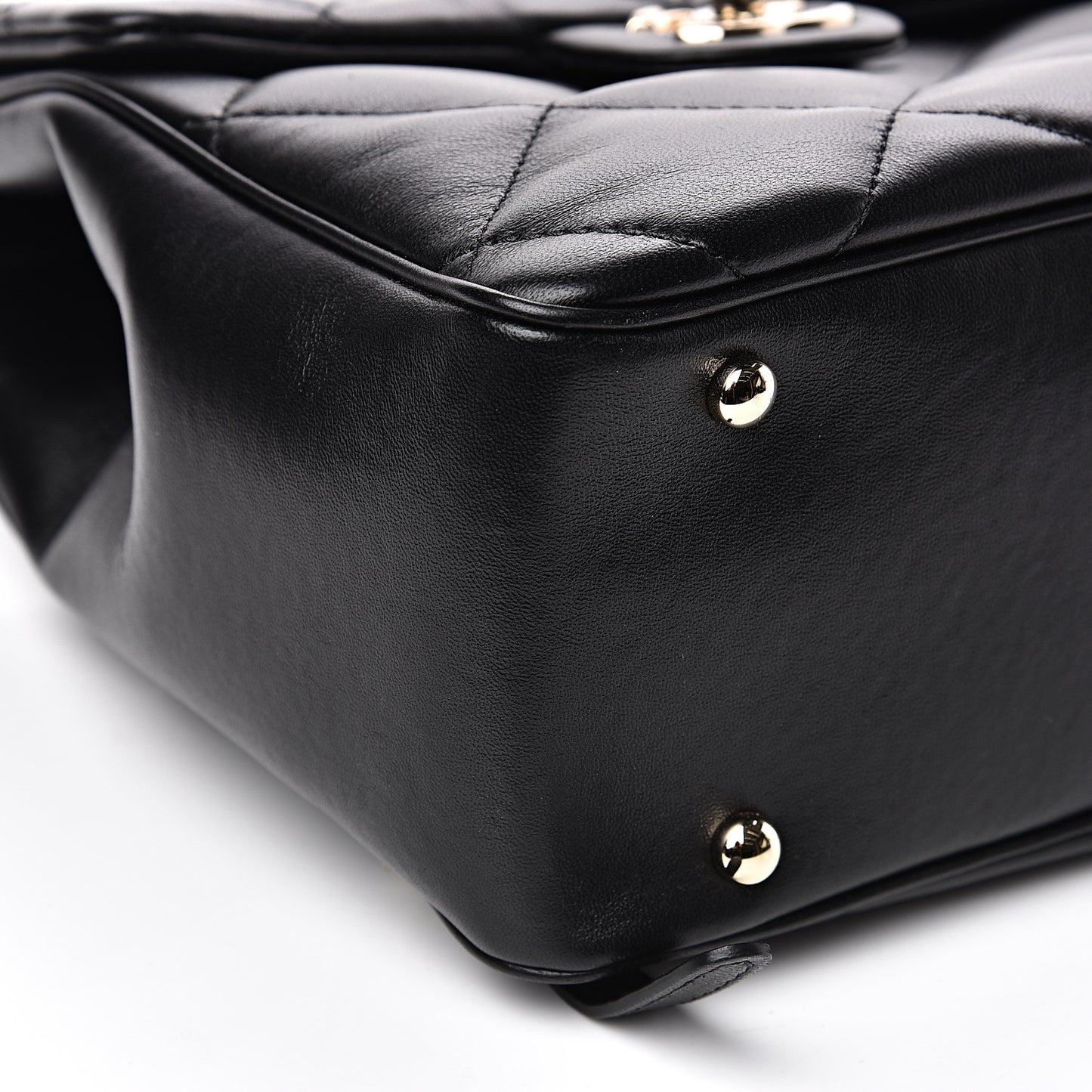 Lambskin Quilted Chain Backpack Black