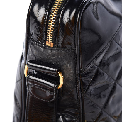 Chanel Patent Quilted Camera Case Bag Black 12 of 13