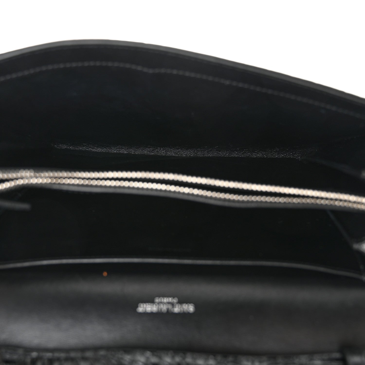 Saint Laurent Calfskin Crocodile Embossed Monogram Uptown Crossbody Black 5 of 11