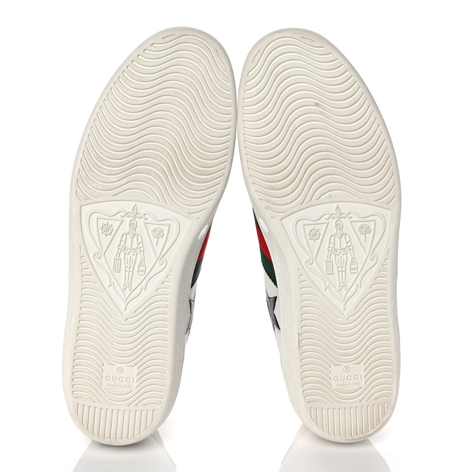 Gucci Calfskin Ayers Web Star Embroidered Mens Ace Sneakers 9 White Multi 5 of 8