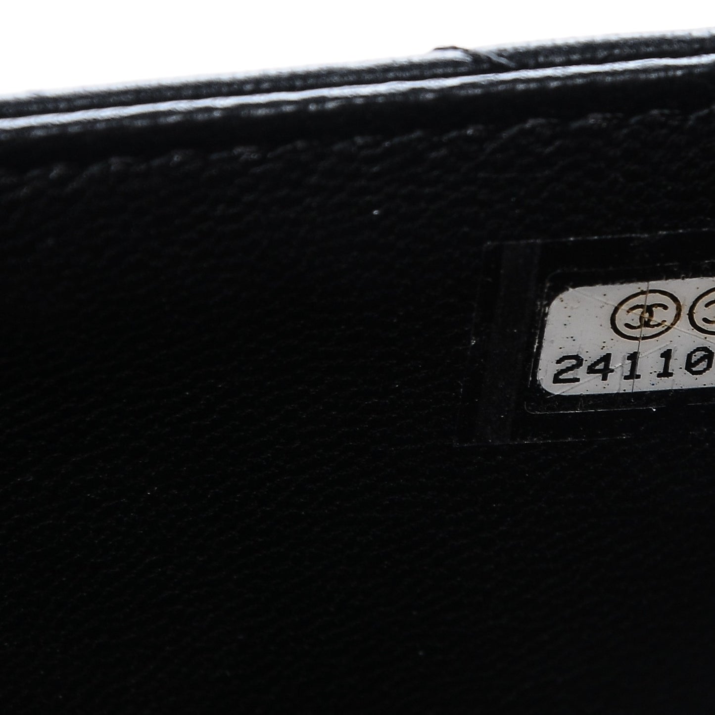 Calfskin Chevron Quilted Classic Zip Pouch Black