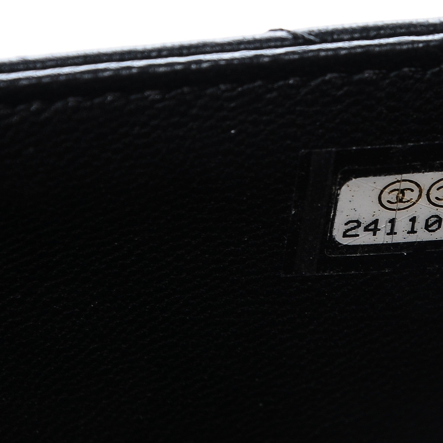 Chanel Calfskin Chevron Quilted Classic Zip Pouch Black 7 of 7
