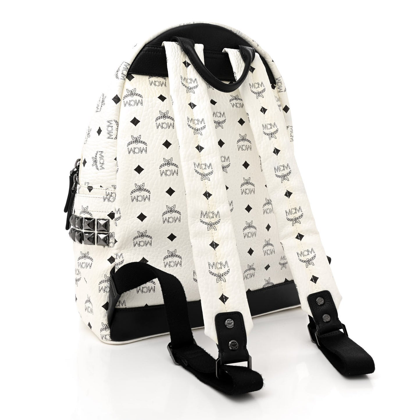 Visetos Medium Side Studs Stark Backpack White