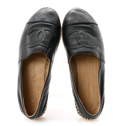 Chanel Lambskin CC Espadrilles 38 Black 2 of 11