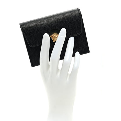 Versace Grained Calfskin Medusa Gusset Holder Wallet Black 2 of 6