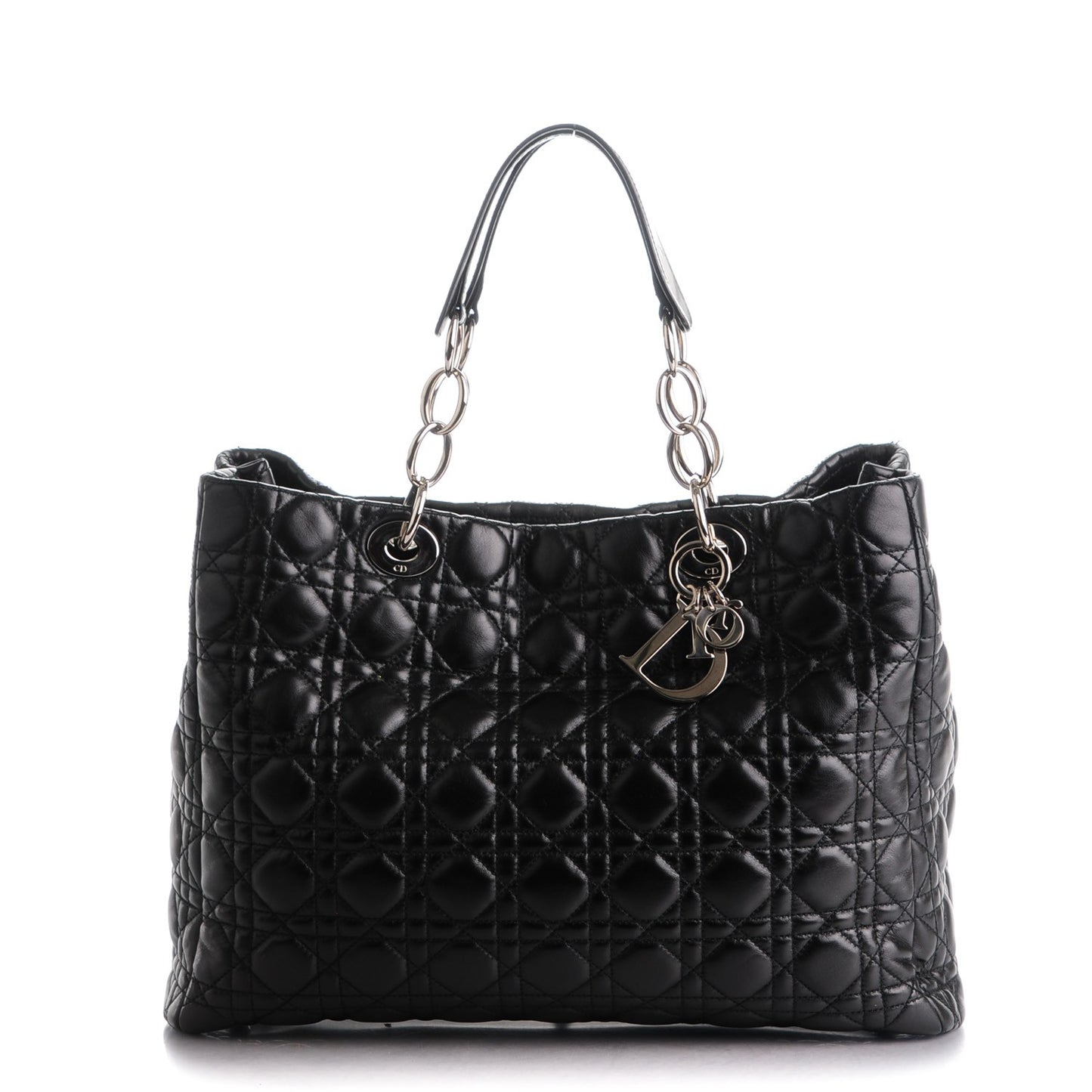 Lambskin Cannage Large Dior Soft Shopping Tote Black