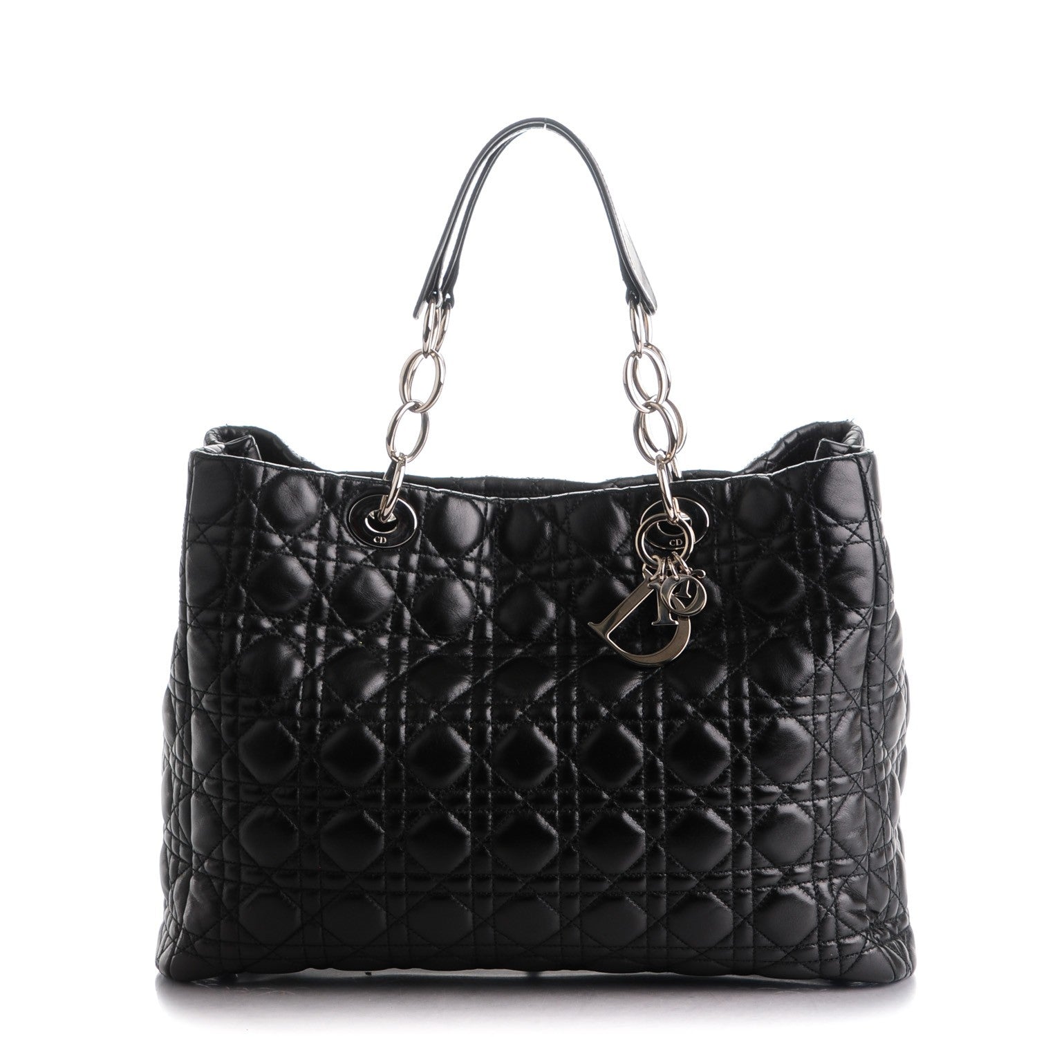 Christian Dior Lambskin Cannage Large Dior Soft Shopping Tote Black 1 of 6