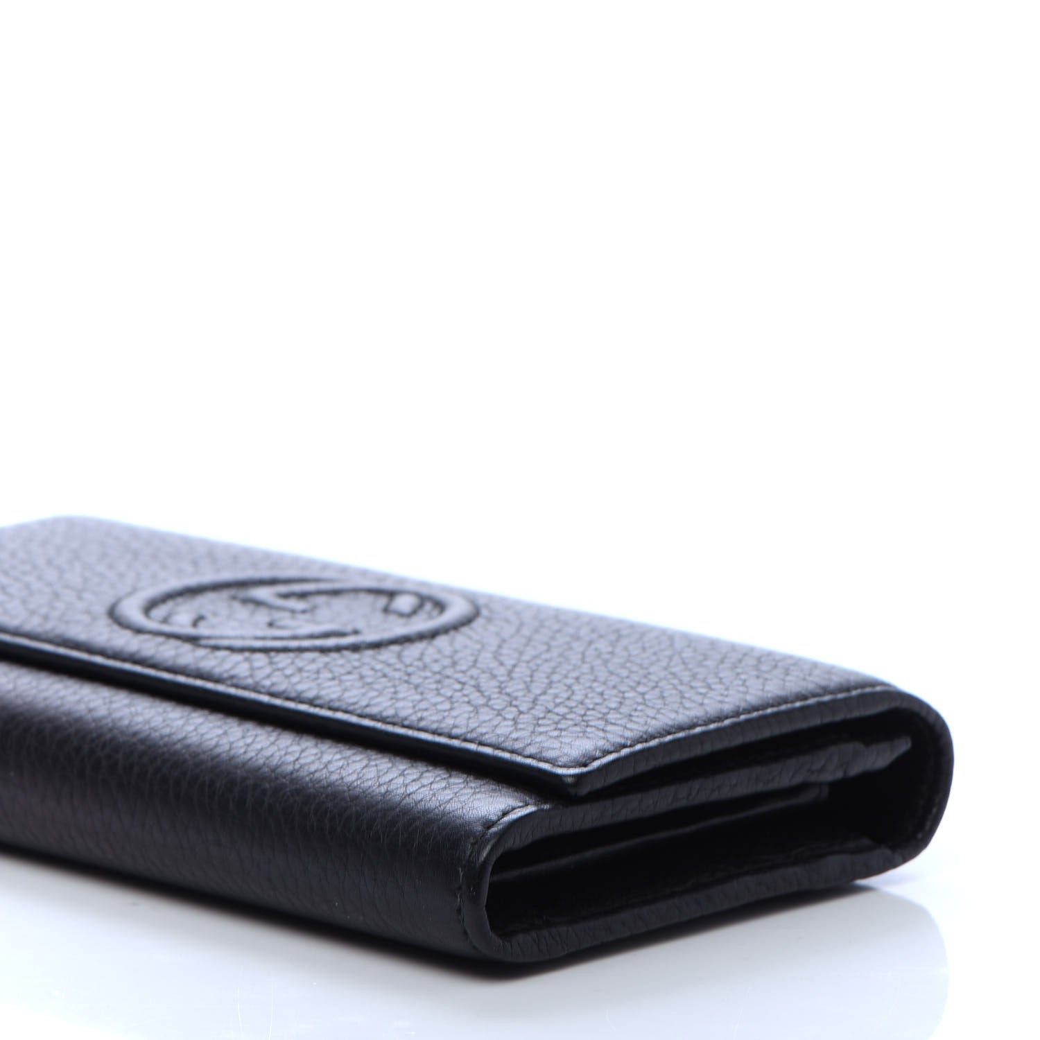 Gucci Pebbled Calfskin Large Soho Continental Wallet Black 7 of 10