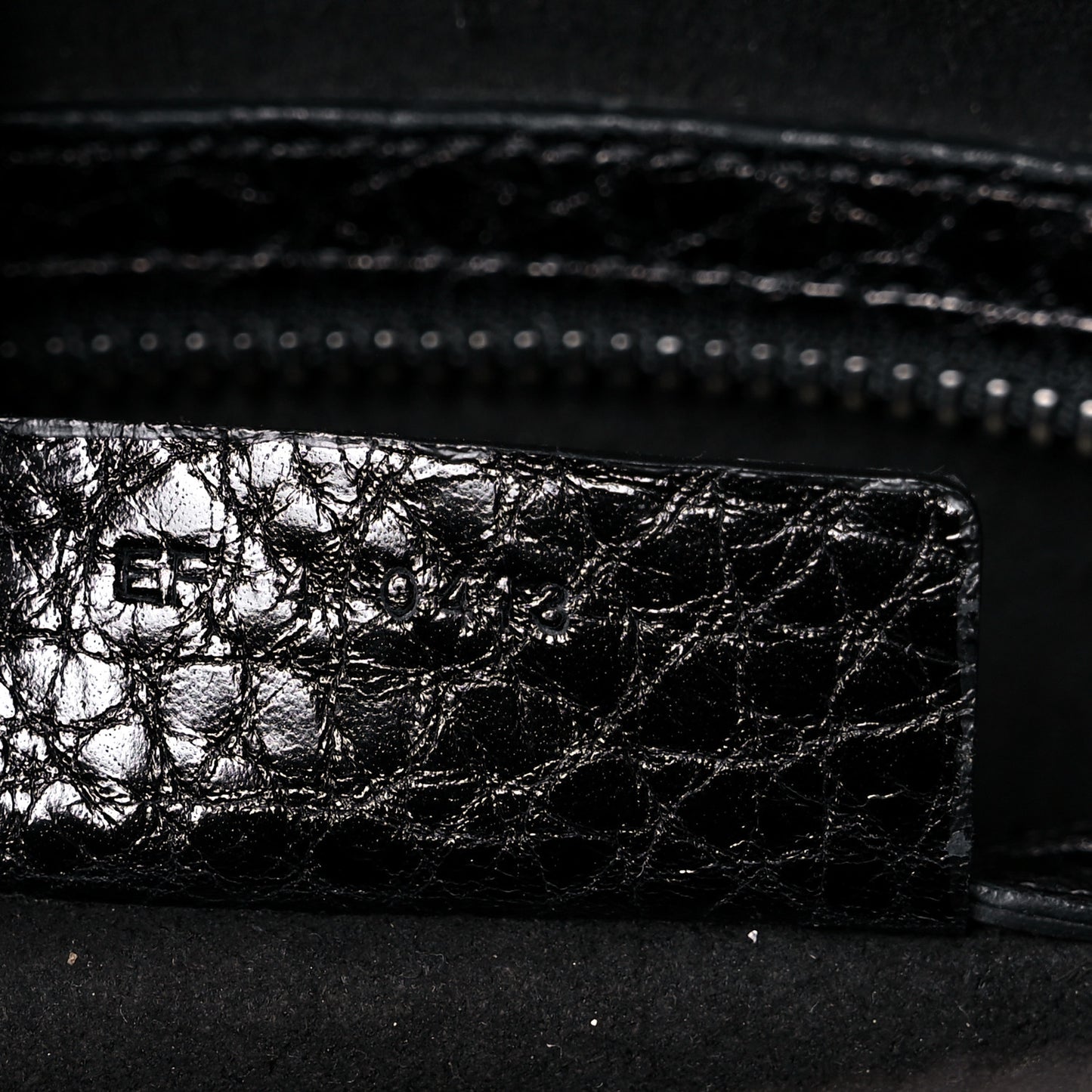 Glazed Pebbled Calfskin Mini Lucrezia Black
