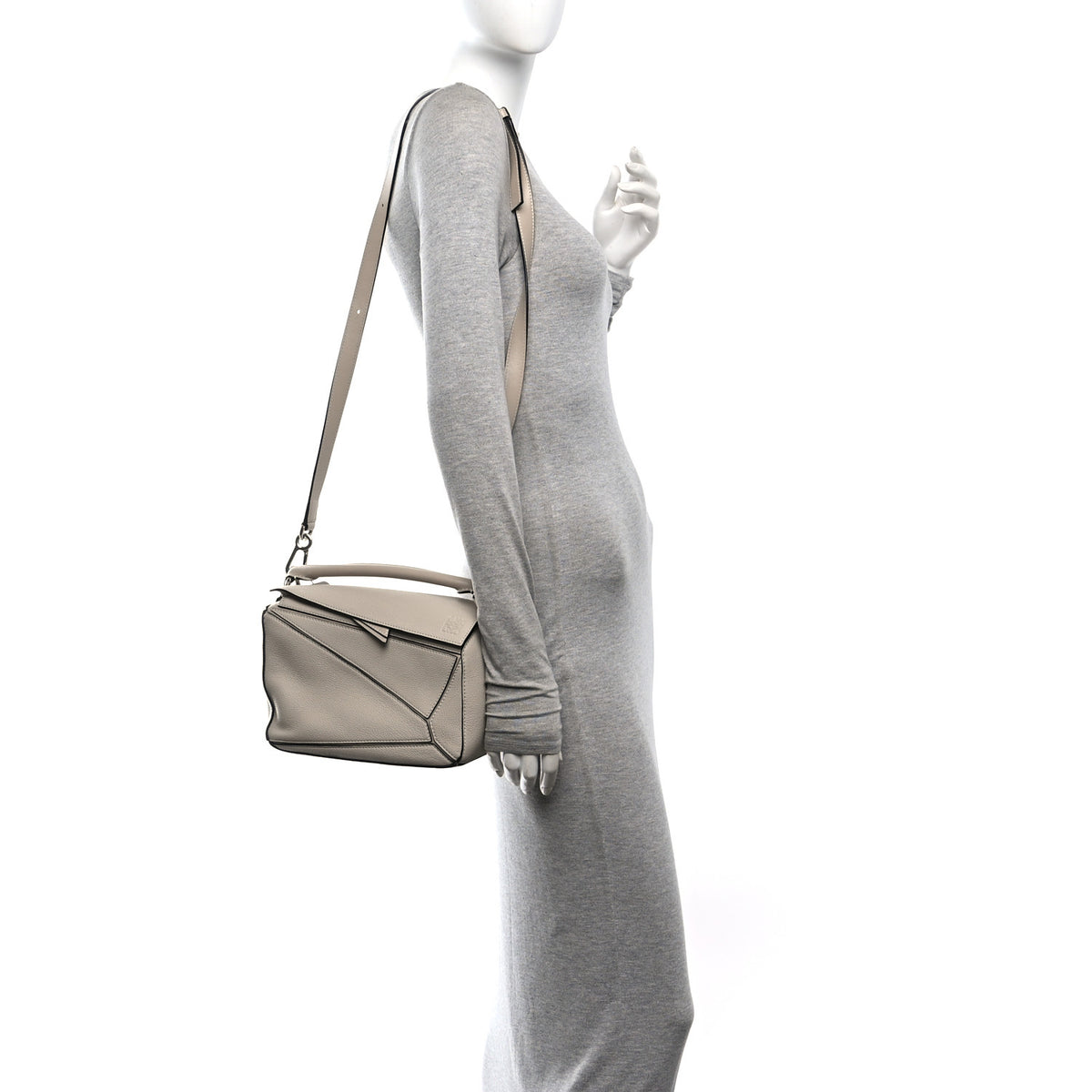 Loewe Calfskin Small Puzzle Bag Light Oat 2 of 11
