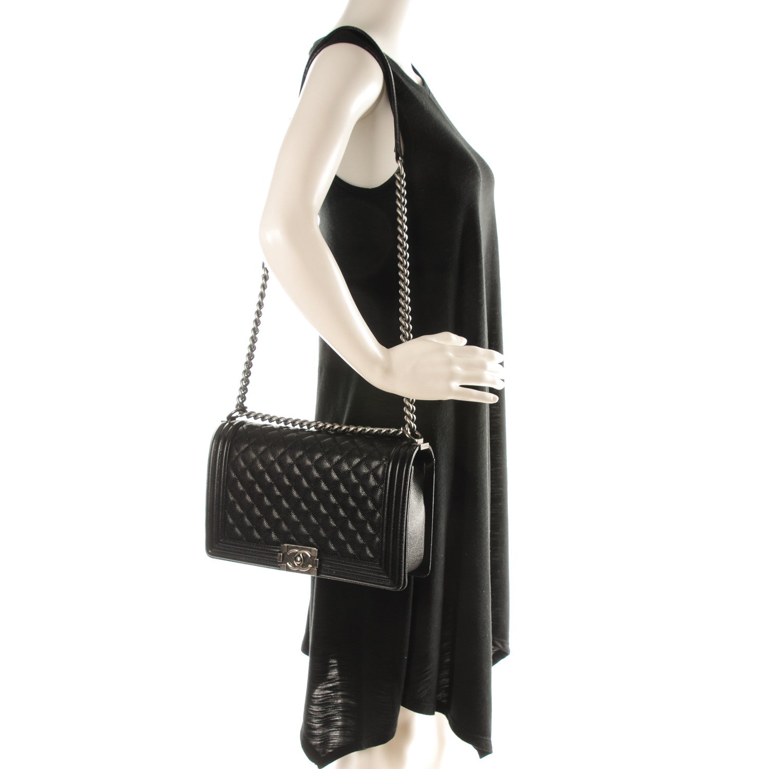 Chanel Caviar Quilted New Medium Boy Flap Black 2 of 7