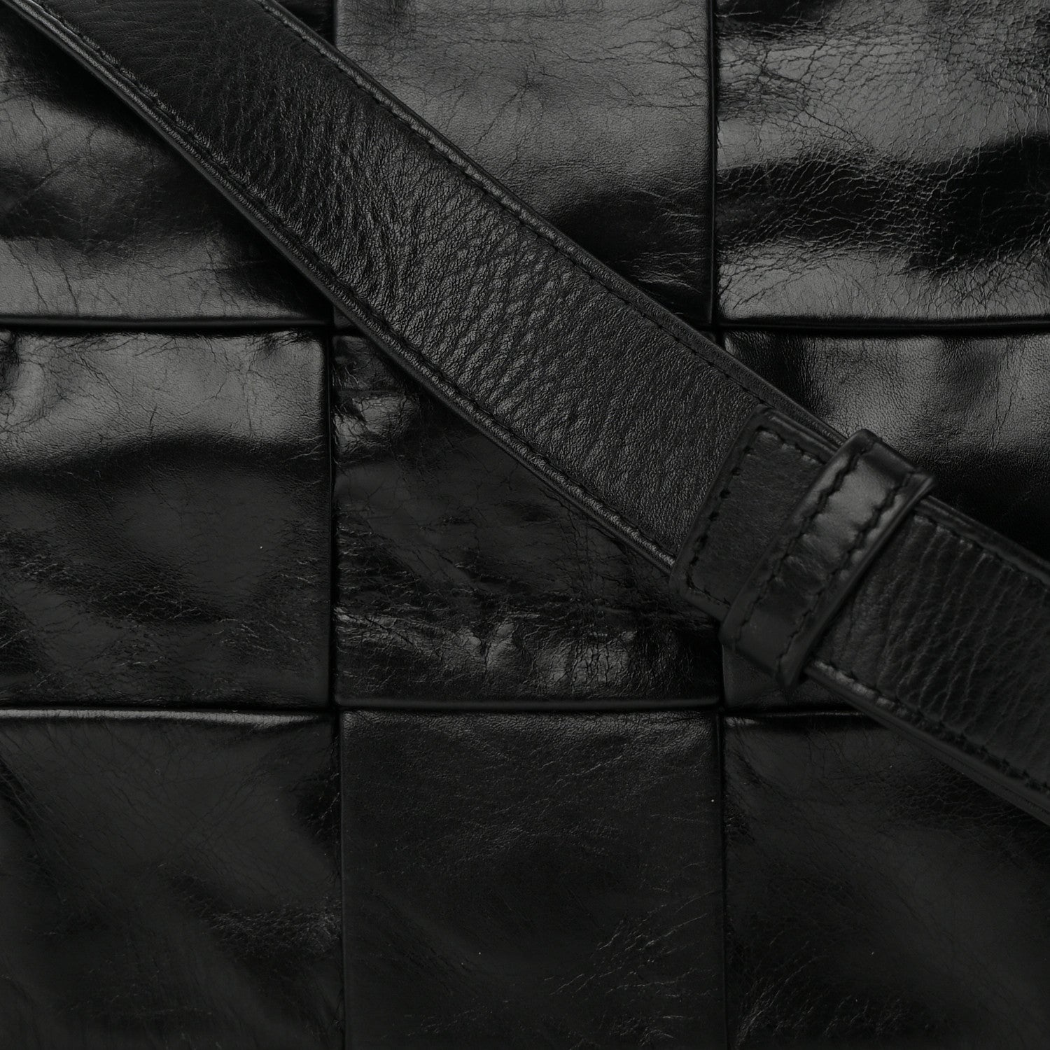 Bottega Veneta Paper Calfskin Maxi Intreccio Cassette Crossbody Bag Black 8 of 13