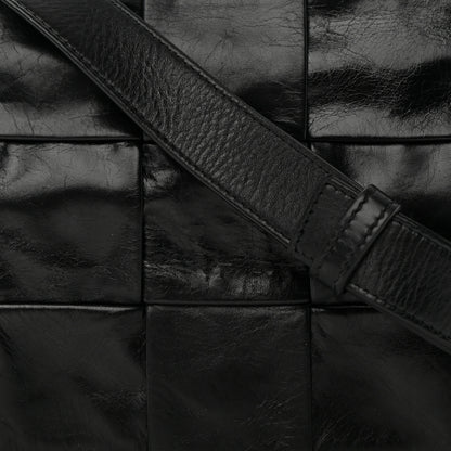 Bottega Veneta Paper Calfskin Maxi Intreccio Cassette Crossbody Bag Black 8 of 13