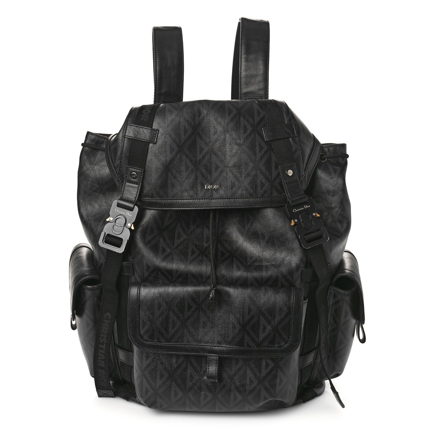 Christian Dior Canvas CD Diamond Hit The Road Backpack Black 1 of 15