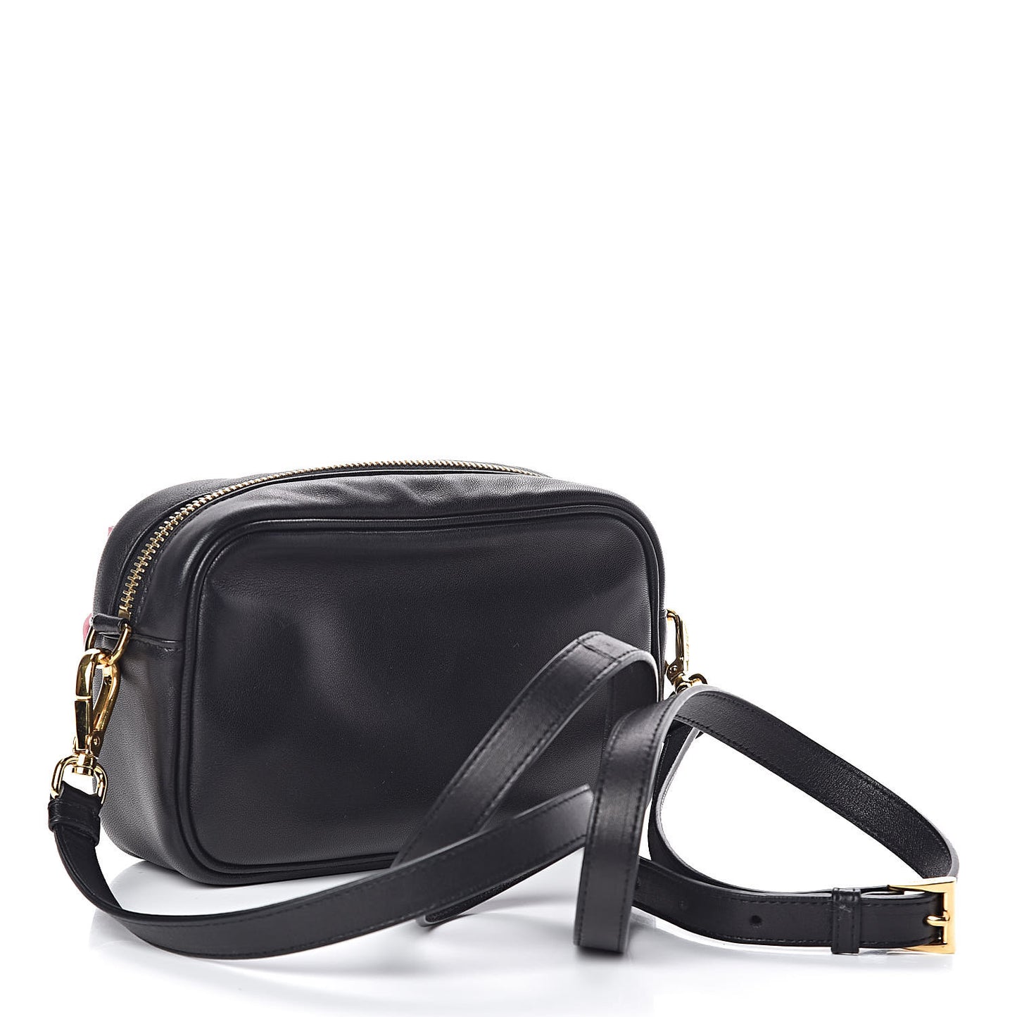 Nappa Zippers Bow Clutch Black Geranio