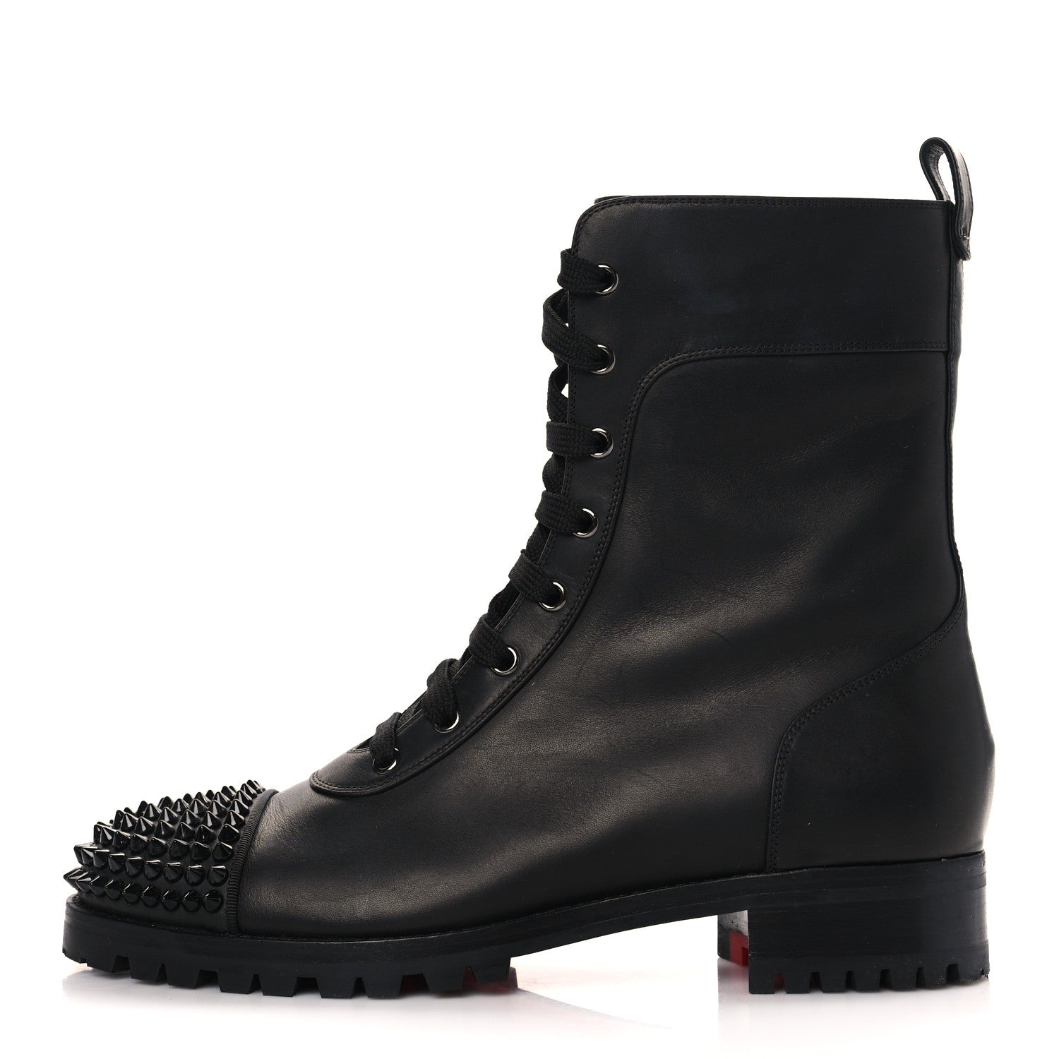 Christian Louboutin Calfskin Spikes TS Croc Flat Boots 40.5 Black 1 of 7