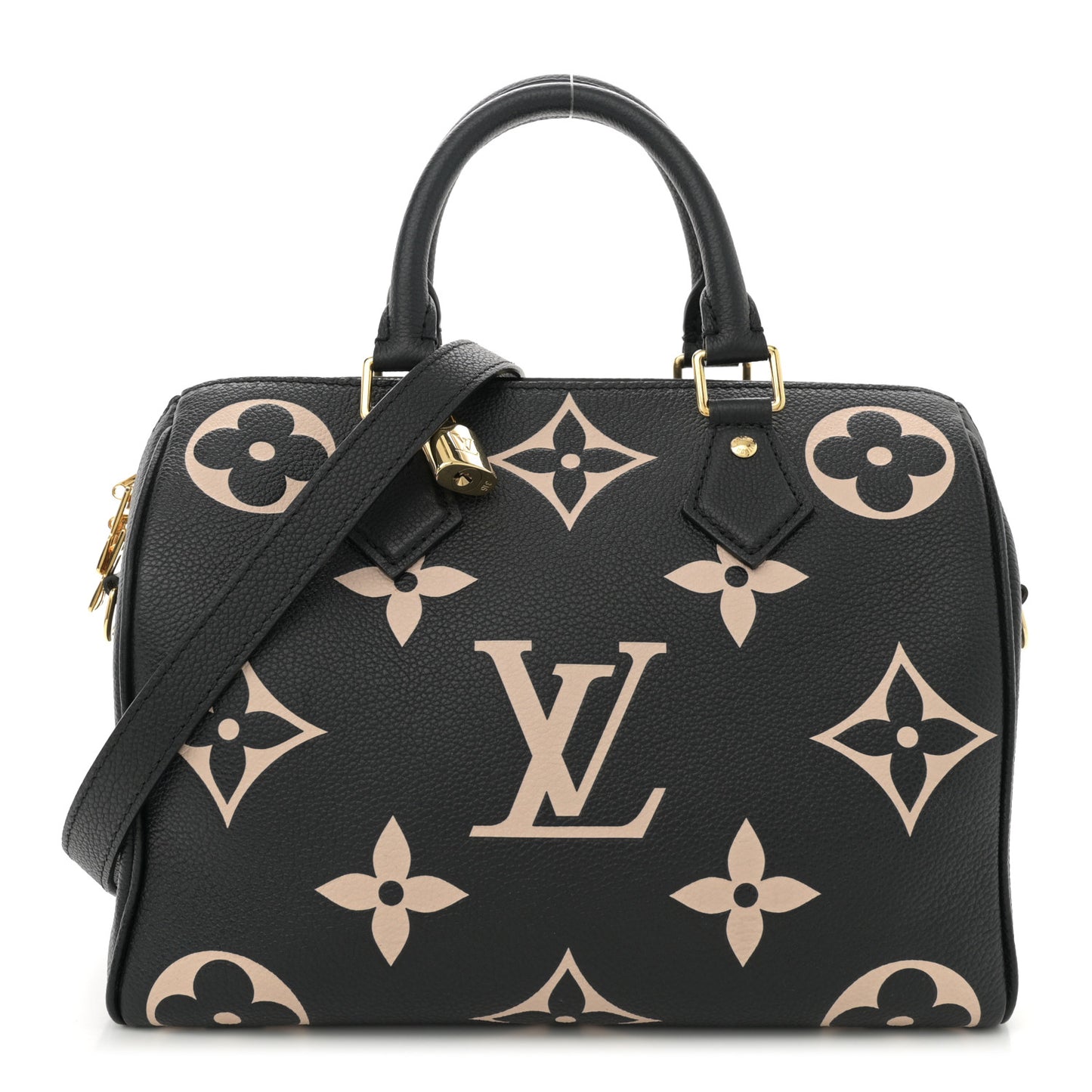 Empreinte Monogram Giant Speedy Bandouliere 25 Black Beige