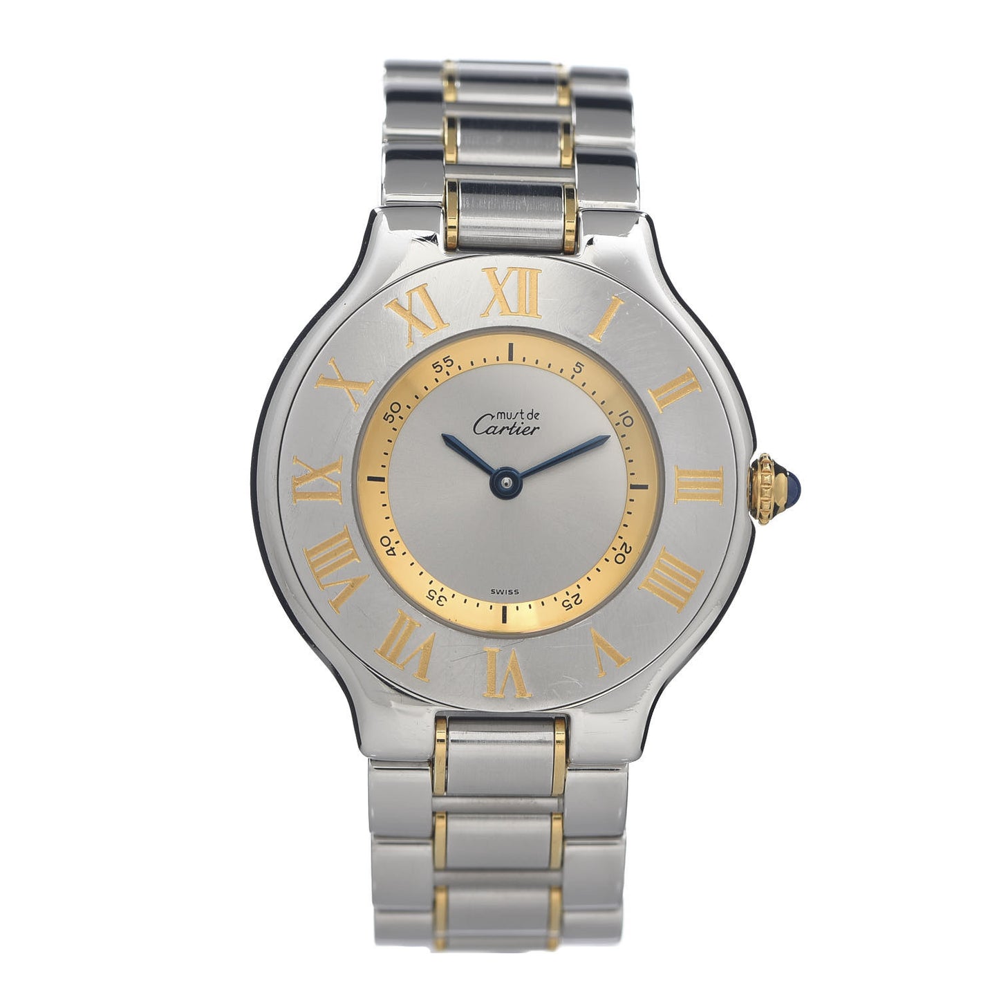 Stainless Steel 18K Yellow Gold 28mm Must De 21 Quartz Watch
