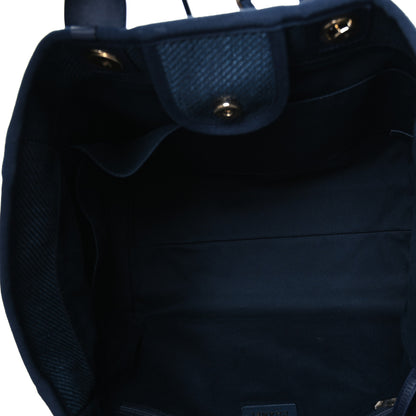 Chanel Mixed Fibers Calfskin Medium Deauville Tote Navy Blue 5 of 10