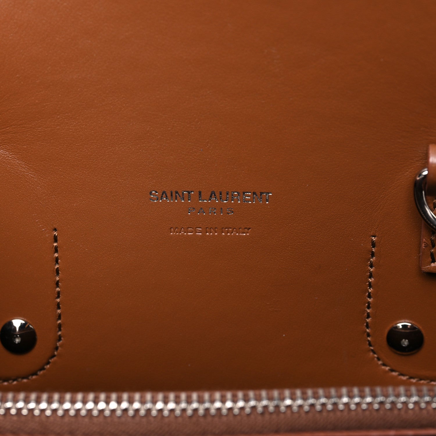 Saint Laurent Grained Calfskin Topstitch Small Sac De Jour Cognac 6 of 11