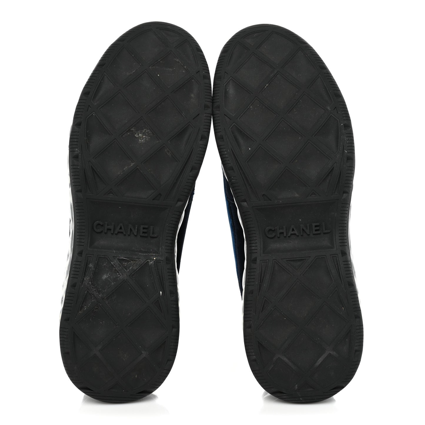 Suede Calfskin Velvet Grosgrain CC Sneakers 41 Navy Blue Black