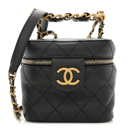 Chanel Calfskin Quilted Small Vanity Case With Chain Black 1 of 12