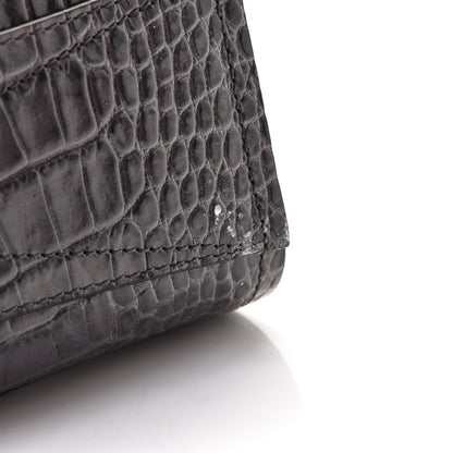Givenchy Calfskin Crocodile Embossed Small Mystic Shoulder Bag Storm Grey 6 of 6