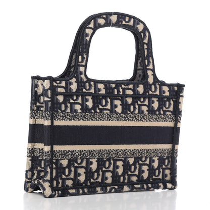 Christian Dior Oblique Mini Book Tote Blue Multicolor 3 of 10