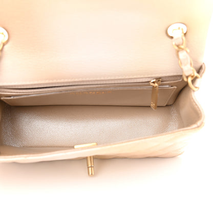 Chanel Metallic Goatskin Quilted Mini Rectangular Flap Gold 5 of 9