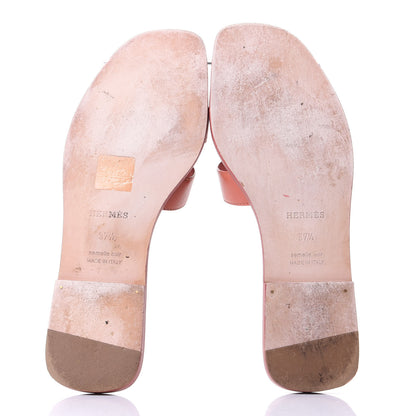 Hermes Box Calfskin Oran Sandals 37.5 7 of 10