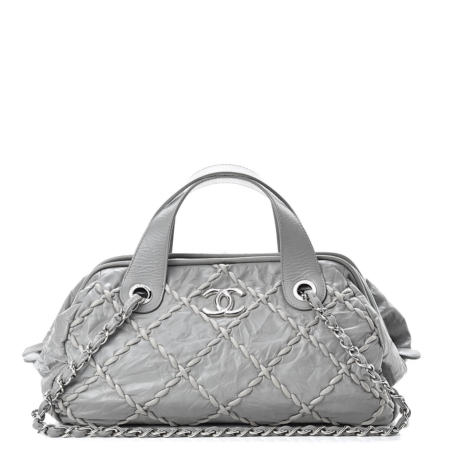 Chanel Calfskin Ultra Stitch Bowler Grey 1 of 10