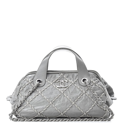 Chanel Calfskin Ultra Stitch Bowler Grey 1 of 10