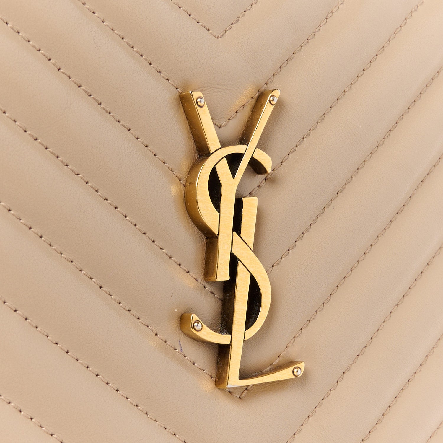 Saint Laurent Calfskin Matelasse Monogram Lou Camera Bag Dark Latte 8 of 10