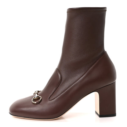 Gucci Nappa Horsebit Ankle Boots 40 New Chocolate 1 of 9
