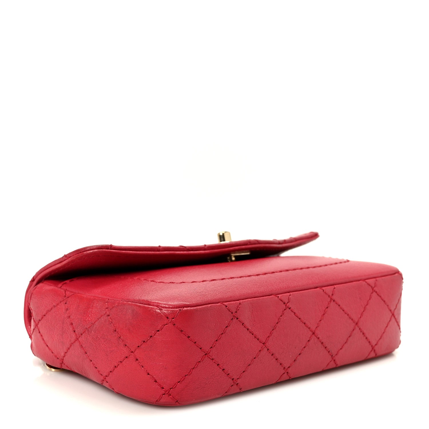 Chanel Goatskin Quilted Coco Curve Flap Messenger Flap Red 4 of 11