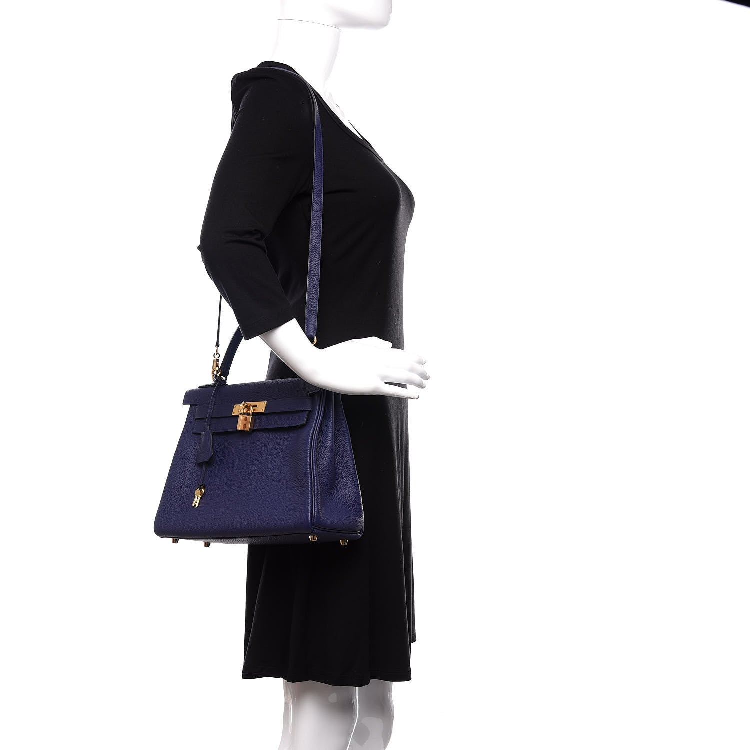 Hermes Togo Kelly Retourne 28 Bleu Encre 3 of 16