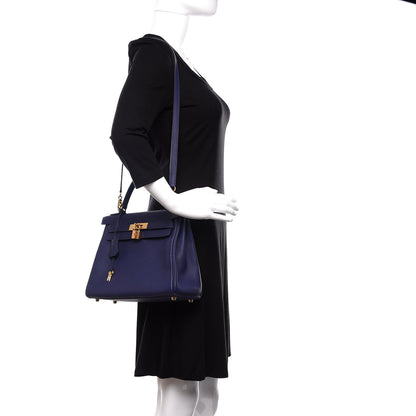 Hermes Togo Kelly Retourne 28 Bleu Encre 3 of 16