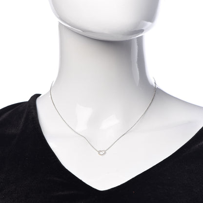 Tiffany 18K White Gold Diamond Metro Heart Pendant Necklace 2 of 7