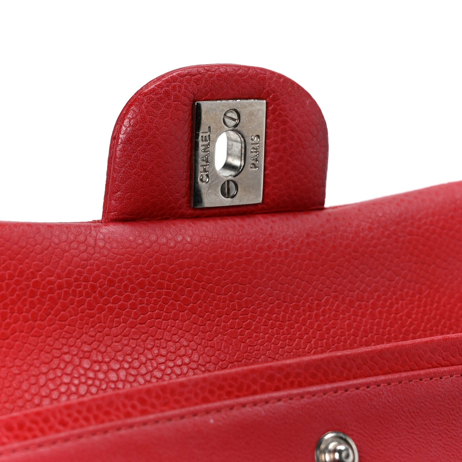 Chanel Caviar Quilted Medium Double Flap Red 6 of 10