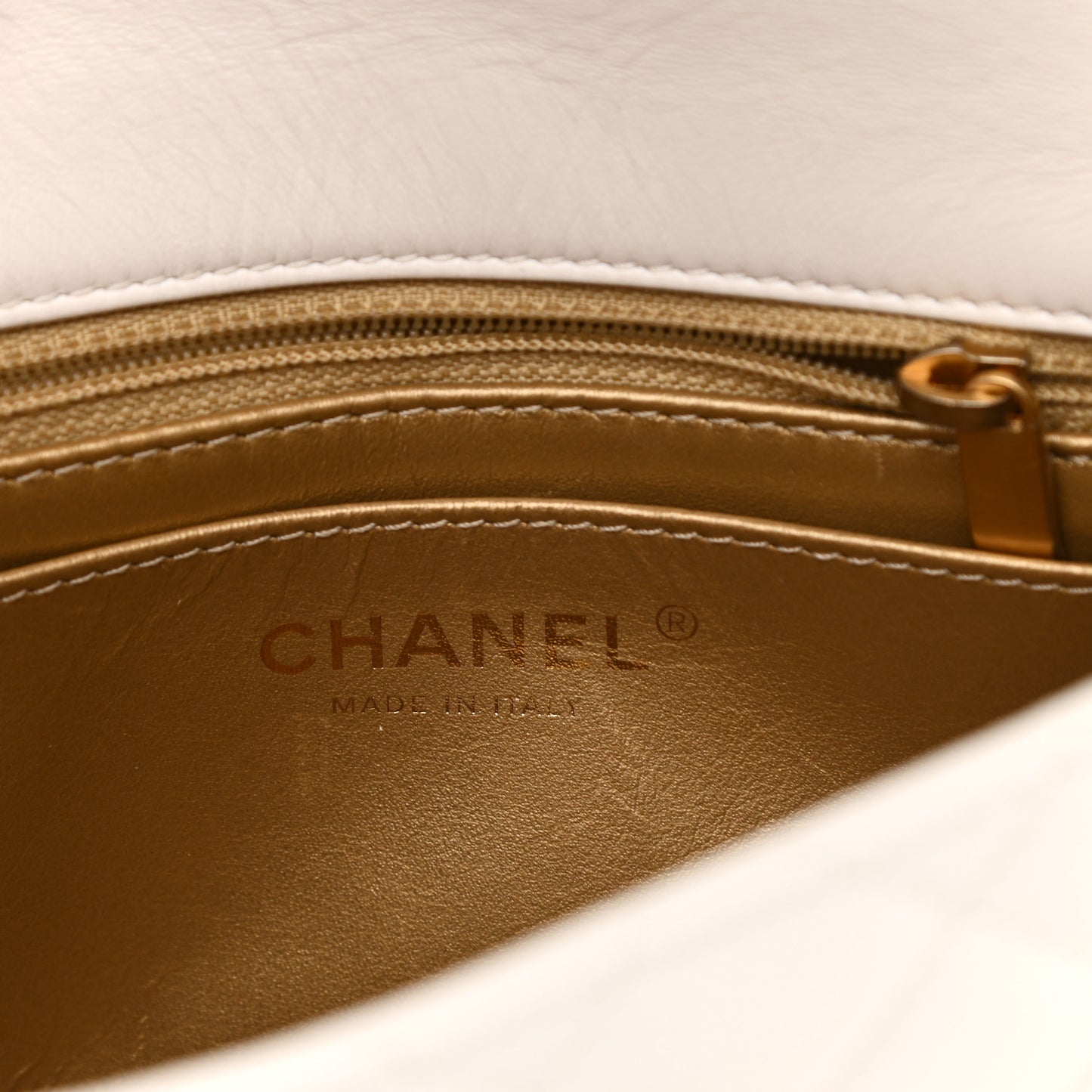 Lambskin Quilted Mini Pearl Crush Flap White