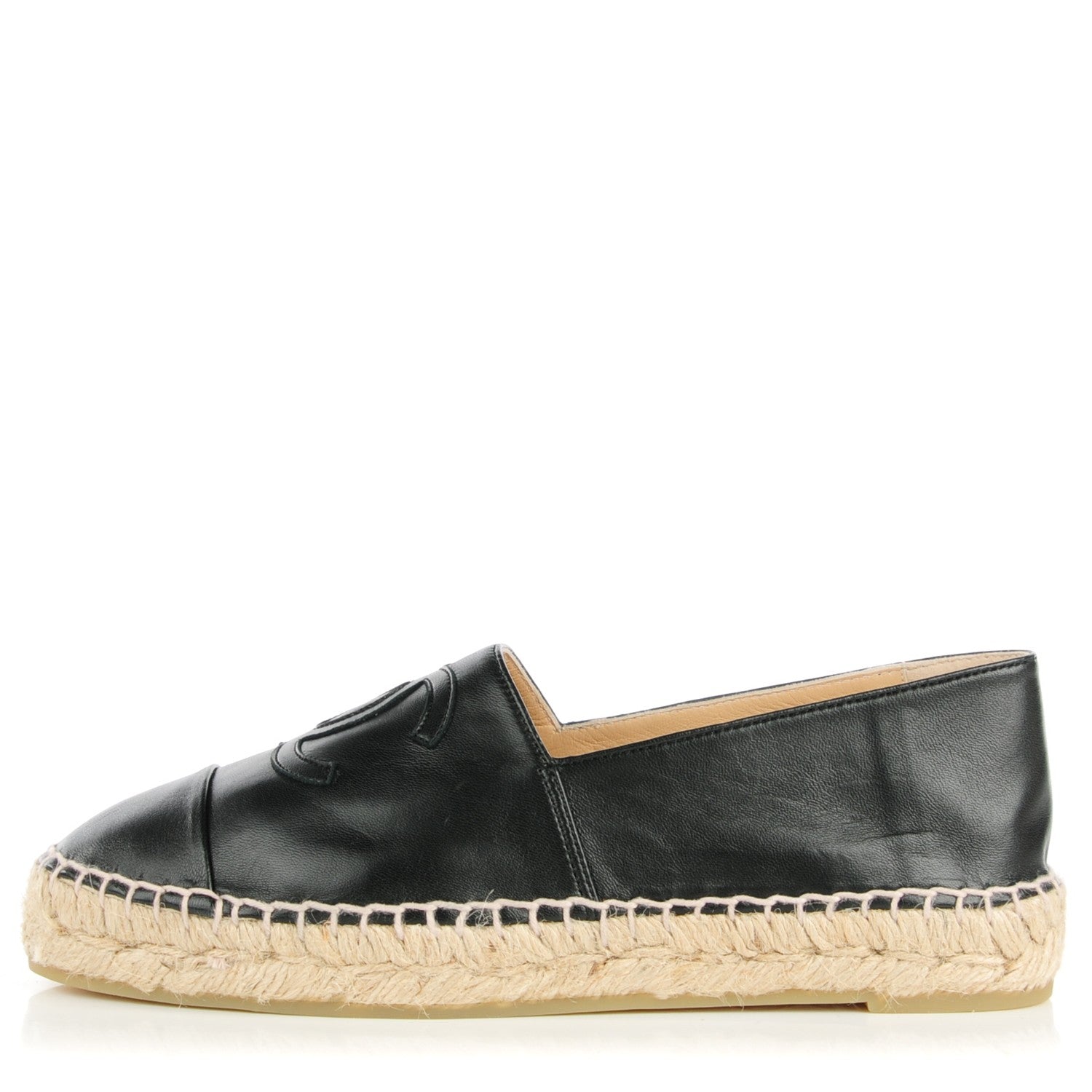 Chanel Lambskin CC Espadrilles 36 Black 1 of 8