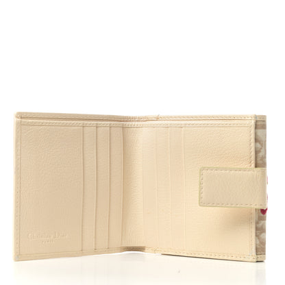 Christian Dior Monogram Vintage Flowers Compact Wallet Beige 5 of 7