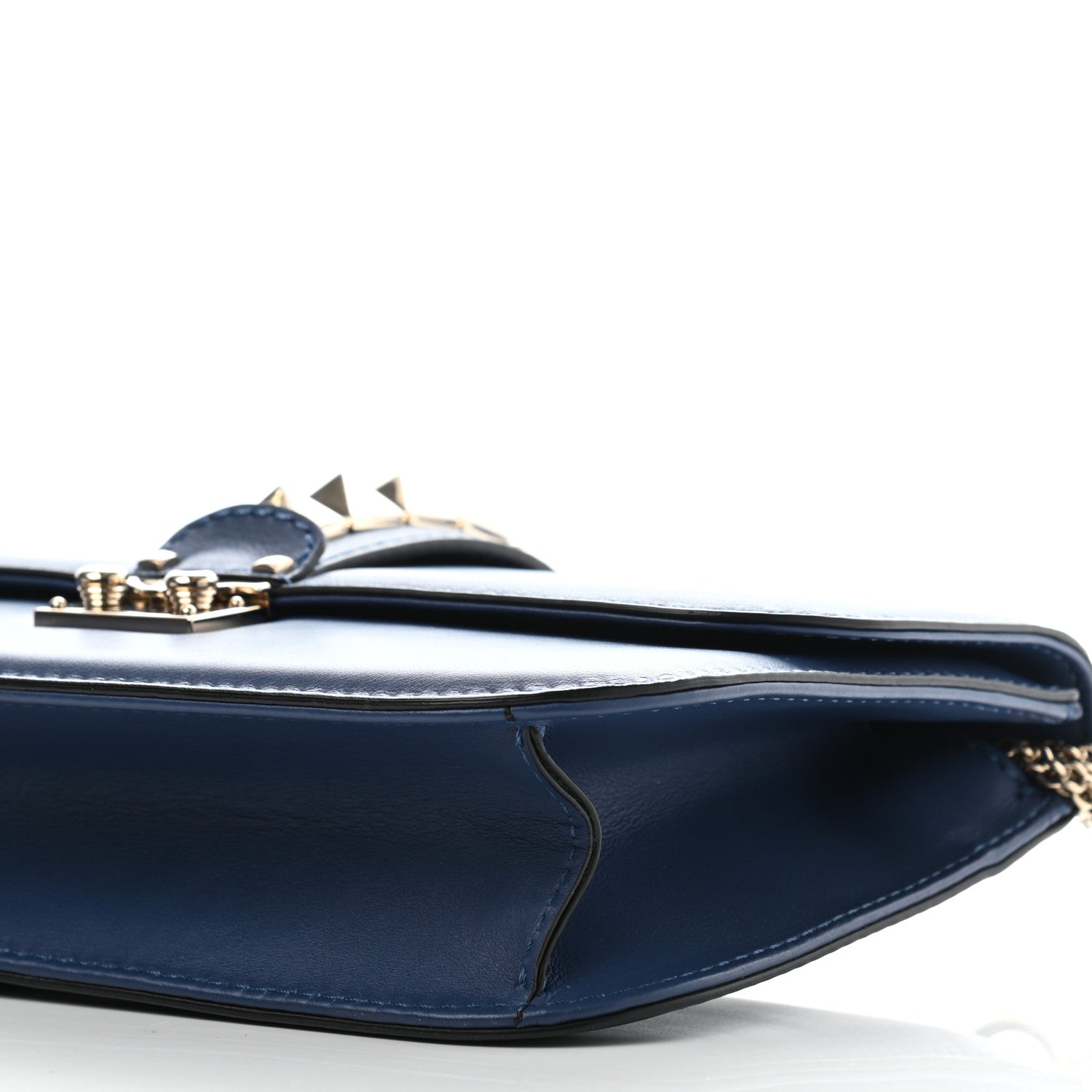 Valentino Garavani Vitello Medium Glam Lock Rockstud Flap Indigo 8 of 12