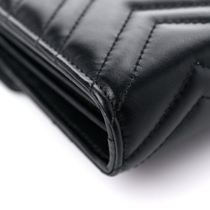 Gucci Calfskin Matelasse GG Marmont Chain Wallet Black 10 of 14