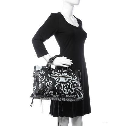 Balenciaga Agneau Arena Graffiti All Over Classic Hardware City Black White 4 of 8