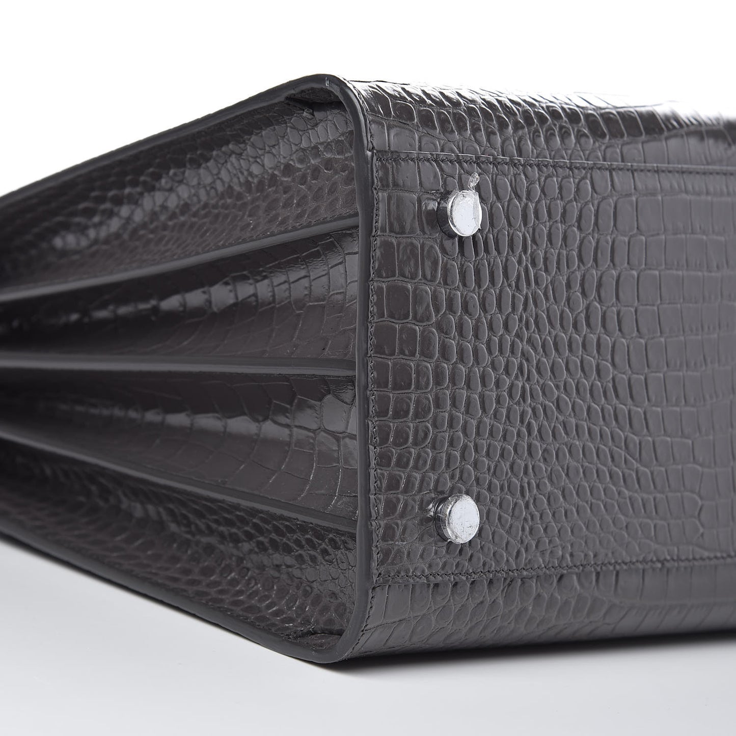 Calfskin Crocodile Embossed Small Sac De Jour Fog