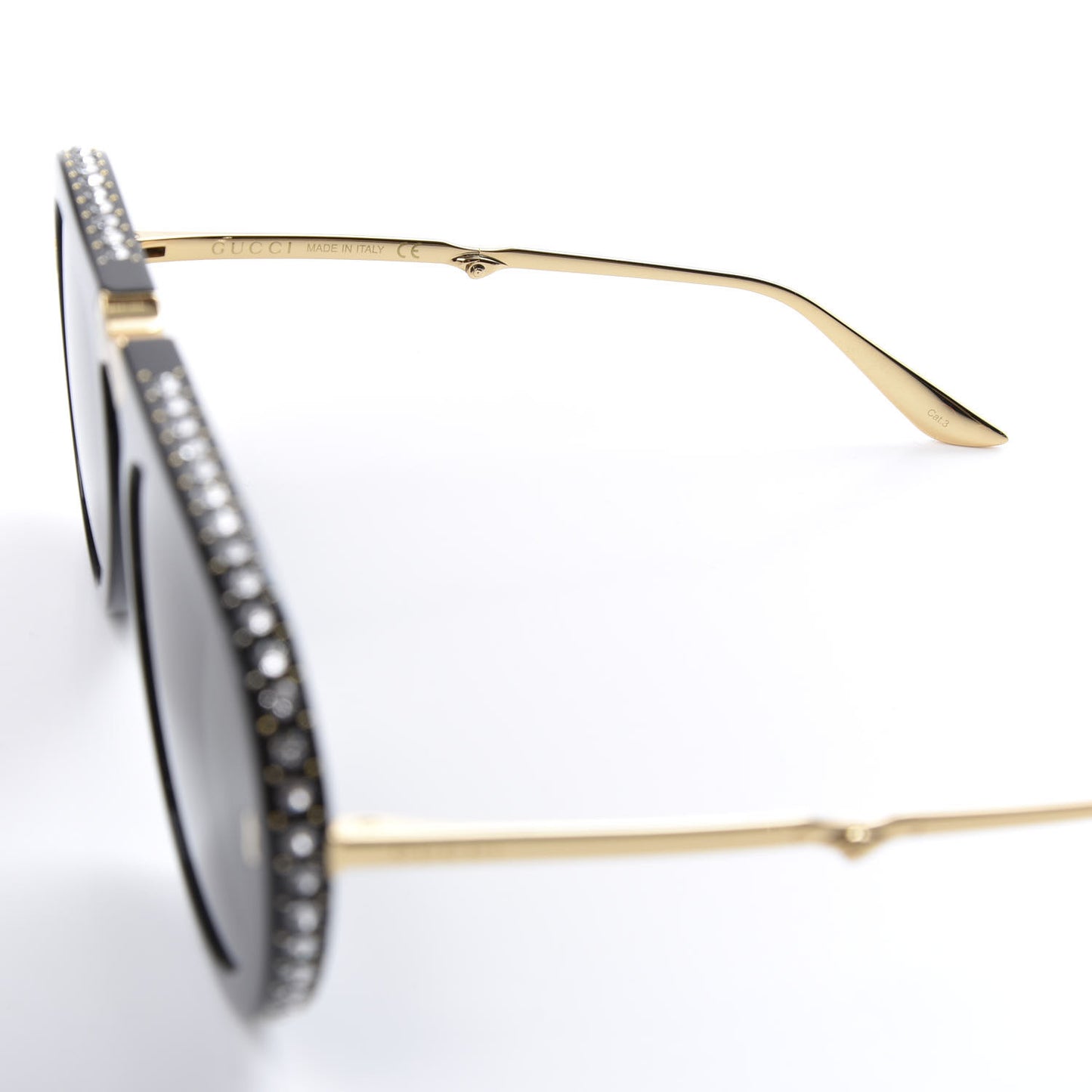 Acetate Crystal Foldable Aviator Sunglasses GG0307S Black
