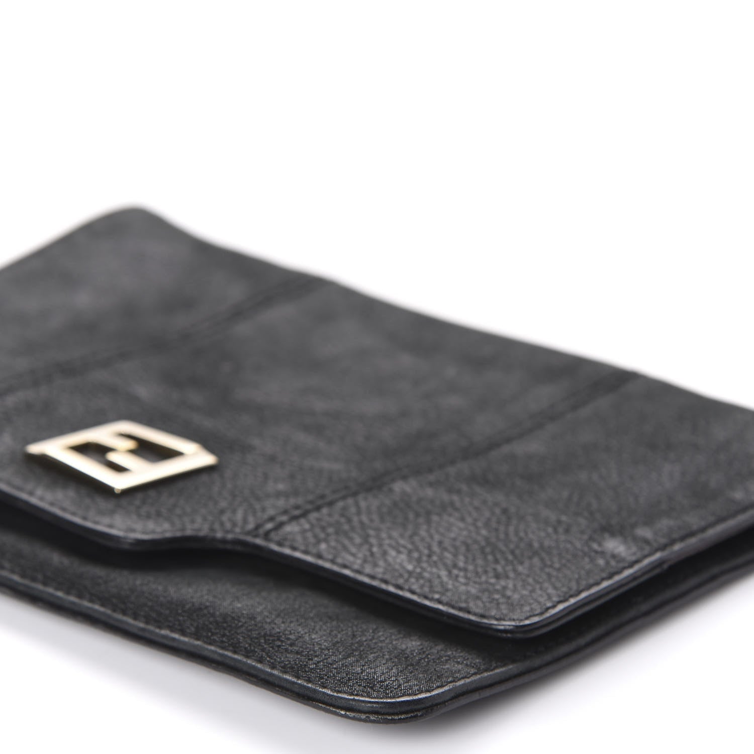 Fendi Metallic Nubuck Chain Shoulder Bag Black 7 of 10