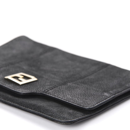 Fendi Metallic Nubuck Chain Shoulder Bag Black 7 of 10